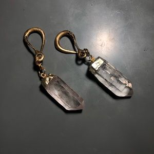 Crystal and gold ear weights